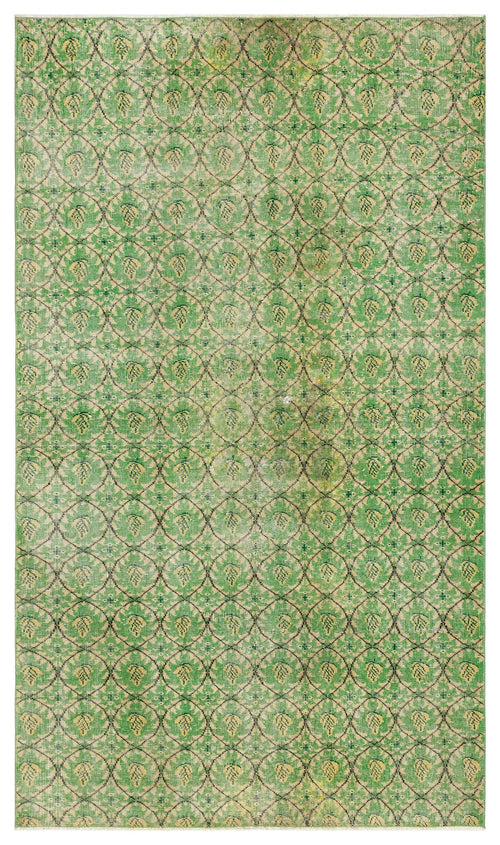 Atina Yeşil Eskitme Yün El Dokuma Halısı 151 x 258 Apex Unique