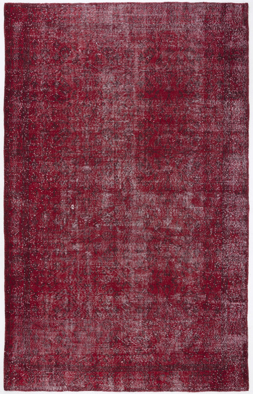 Atina Kırmızı Eskitme Yün El Dokuma Halısı 195 x 308 Apex Unique