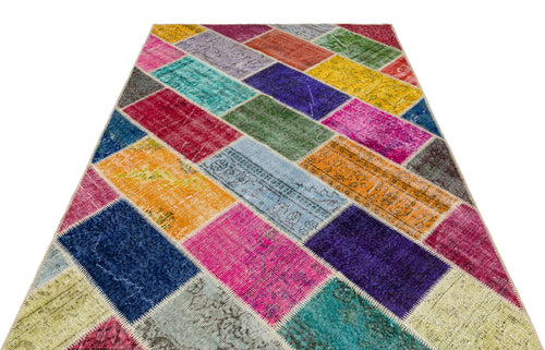 Iskece Bej Patchwork Yün El Dokuma Halısı 162 x 228 Apex Unique