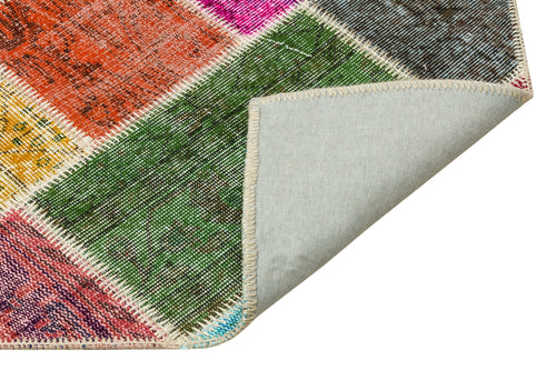 Iskece Bej Patchwork Yün El Dokuma Halısı 122 x 183 Apex Unique