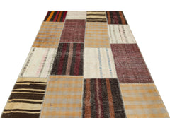 Teselya Bej Çizgili Yün El Dokuma Halısı 159 x 230 Apex Unique