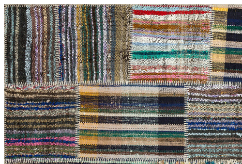 Teselya Bej Çizgili Yün El Dokuma Halısı 153 x 227 Apex Unique