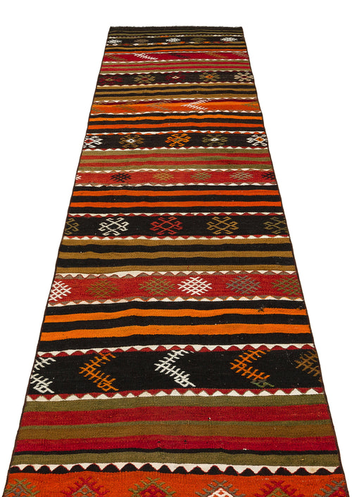Girit Kahverengi Geometrik Yün El Dokuma Halısı 083 x 360 Apex Unique