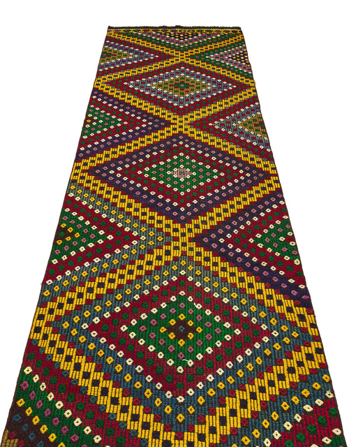 Girit Kahverengi Geometrik Yün El Dokuma Halısı 093 x 344 Apex Unique