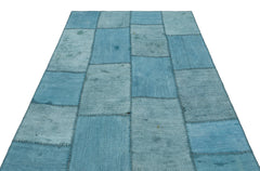 Teselya Mavi Patchwork Yün El Dokuma Halısı 155 x 217 Apex Unique
