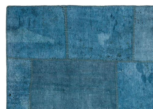 Teselya Mavi Patchwork Yün El Dokuma Halısı 157 x 220 Apex Unique