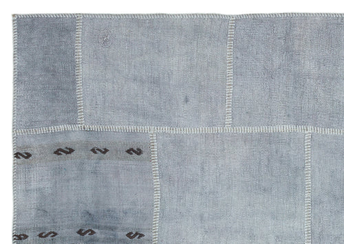 Teselya Mavi Patchwork Yün El Dokuma Halısı 161 x 230 Apex Unique