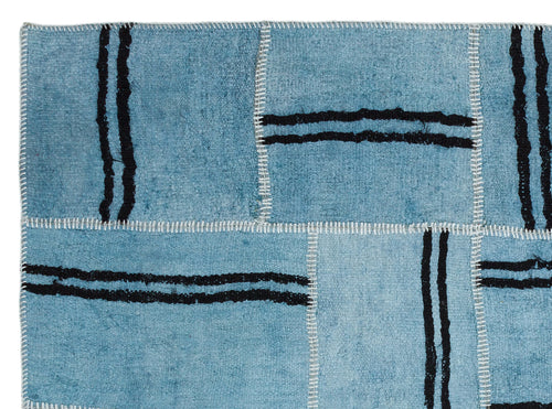 Teselya Turkuaz Patchwork Yün El Dokuma Halısı 159 x 216 Apex Unique