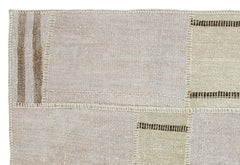 Teselya Bej Patchwork Yün El Dokuma Halısı 118 x 175 Apex Unique