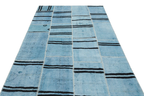 Teselya Turkuaz Patchwork Yün El Dokuma Halısı 158 x 229 Apex Unique