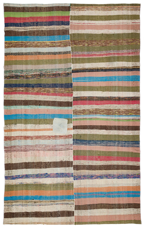 Girit Bej Çizgili Yün El Dokuma Halısı 198 x 320 Apex Unique