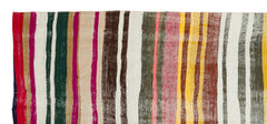 Girit Bej Çizgili Yün El Dokuma Halısı 148 x 330 Apex Unique