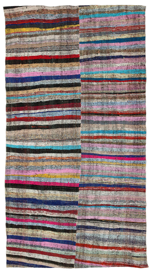Girit Bej Çizgili Yün El Dokuma Halısı 166 x 306 Apex Unique