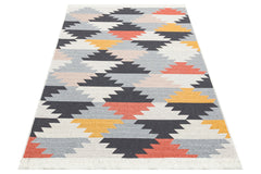 Perchtoldsdorf Bej Geometrik Pamuk Dokuma Kilim Eko