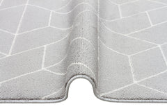 Safi Gri Geometrik Etnik Desenlere Sahip Hav Toz Vermez Yumuşak Dokulu Modern Halı Eko