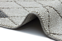 Rockford Gri Geometrik Polyester Makine Halısı Apex