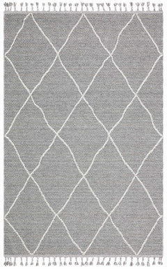 Simi Valley Gri Geometrik Hav Toz Vermez Hasır Dokuma Modern Makine Halısı Eko