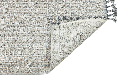 Pasadena Gri Geometrik Polyester Makine Halısı Apex