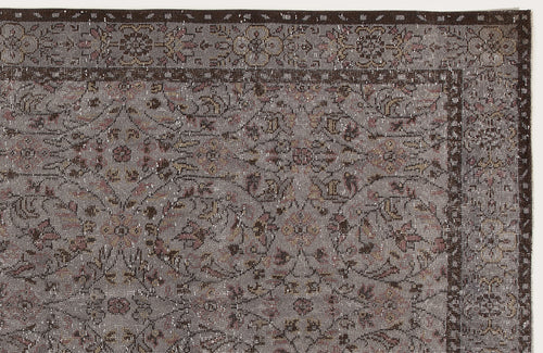 Atina Gri Eskitme Yün El Dokuma Halısı 171 x 300 Apex Unique