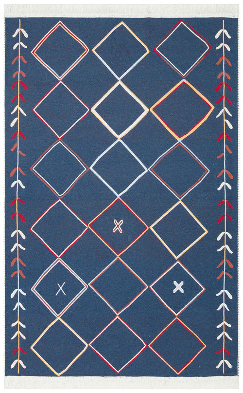 Pottendorf Bej Geometrik Pamuk Dokuma Kilim Eko