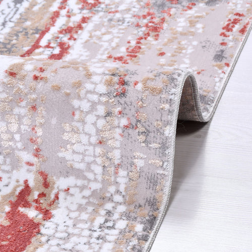 Rebecca Gri Çizgili Akrilik Polyester Makine Halısı Crea