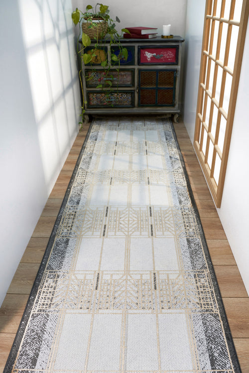 Lakewood Krem Modern Polyester Makine Halısı Apex