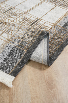 Lakewood Krem Modern Polyester Makine Halısı Apex