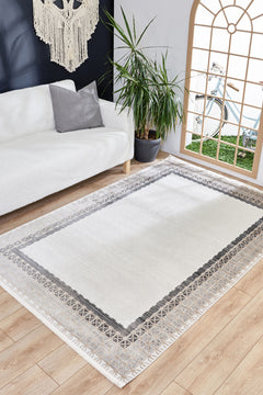 Kansas City Kahverengi Çerçeveli Polyester Makine Halısı Apex