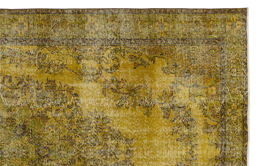 Atina Sarı Eskitme Yün El Dokuma Halısı 162 x 287 Apex Unique