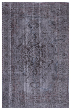 Atina Gri Eskitme Yün El Dokuma Halısı 183 x 285 Apex Unique