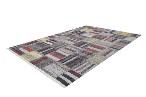 Piska Gri Patchwork Dijital Baskı Halı Halınet