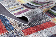 Piska Gri Patchwork Dijital Baskı Halı Halınet