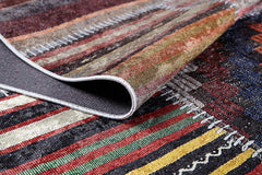 Podlaska Kahverengi Patchwork Dijital Baskı Halı Halınet