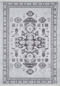 Jiutepec Gri Geometrik Dijital Baskı Halı Halınet