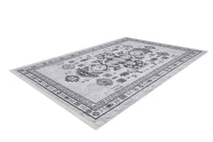 Jiutepec Gri Geometrik Dijital Baskı Halı Halınet