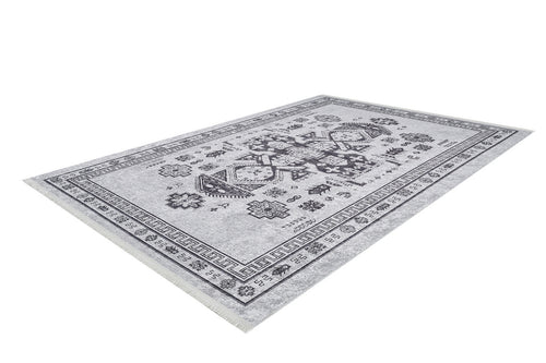 Jiutepec Gri Geometrik Dijital Baskı Halı Halınet