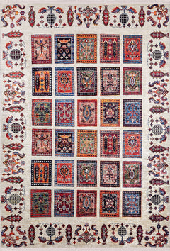 Yukon Bej Patchwork Dijital Baskı Halı Halınet