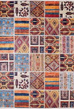 Charlottetown Turuncu Patchwork Dijital Baskı Halı Halınet
