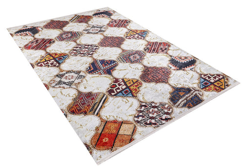 Montreal Bej Patchwork Dijital Baskı Halı Halınet