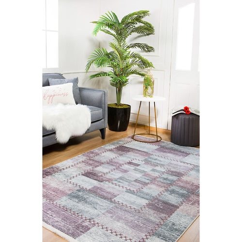 Nankin Mor Patchwork Dijital Baskı Halı Halınet