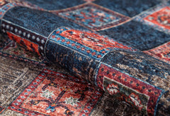 Koprzywnica Lacivert Geometrik Dijital Baskı Halı Halınet