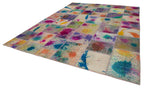 Kırk Yama Pembe Patchwork Pamuk Yün El Dokuma Halısı 300x406 Agacan