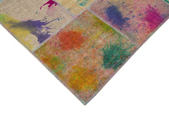 Kırk Yama Pembe Patchwork Pamuk Yün El Dokuma Halısı 248x352 Agacan