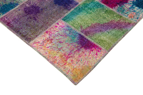 Kırk Yama Pembe Patchwork Pamuk Yün El Dokuma Halısı 240x307 Agacan