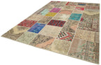 Kırk Yama Pembe Patchwork Pamuk Yün El Dokuma Halısı 250x350 Agacan