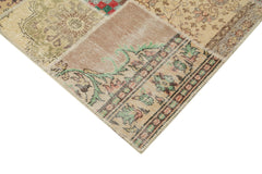 Kırk Yama Pembe Patchwork Pamuk Yün El Dokuma Halısı 250x350 Agacan