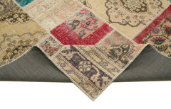 Kırk Yama Pembe Patchwork Pamuk Yün El Dokuma Halısı 250x350 Agacan