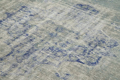 Overdyed Vintage Mavi Eskitme Pamuk Yün El Dokuma Halısı 226x332 Agacan