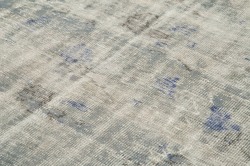 Overdyed Vintage Mavi Eskitme Pamuk Yün El Dokuma Halısı 232x337 Agacan