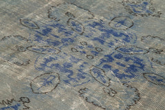 Overdyed Vintage Mavi Eskitme Pamuk Yün El Dokuma Halısı 225x310 Agacan